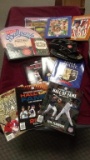 BOX OF BASEBALL BOOKS, GLOVE, MISC