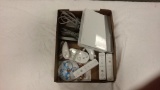 WII GAME CONSOLE WITH CORDS, CONTROLERS, AND GAMES