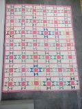 Giant Start Quilt 66X80 Hand Quilted c 1940