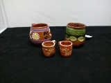Set of Four Mexican Handmade Cups