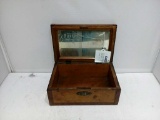 1800s Antique Wood Jewelry Box w/Key