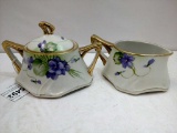 Te-Oh Handpainted Creamer & Sugar