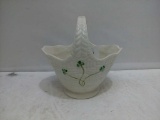 Beleek Shamrock Handled Basket