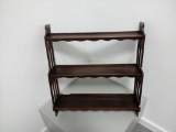 Antique Wood 3-Tier Wall Shelf