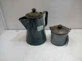 Gray Granite Coffe Pot, Berry Pail & Melon Mold