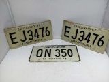 Vintage License Plates - Illinois 1967-1978
