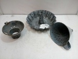 Gray Granite Fluted Mold and Funnels