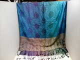 Pasmina Scarf - Blue Purple Green Fade