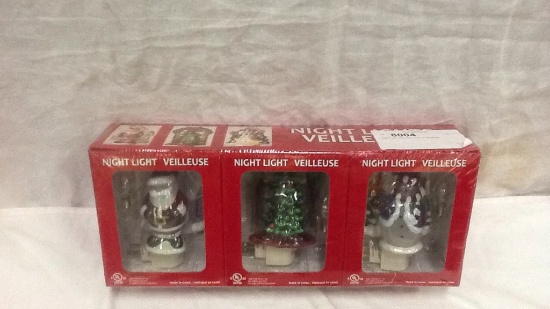 Night Light Set Santa, Tree, & Snowman