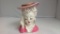 Lady Head Vase Pink hat and dress