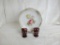 Lot of a Decorative Plate and 2 cordial glasses