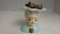 Small  Lady Head Vase Gold Colored Bow on Hat