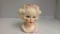 Vintage Lady Head Vase Pink Bow and Dress