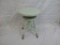 Painted Wood Piano Stool with Glass Ball Claw Feet