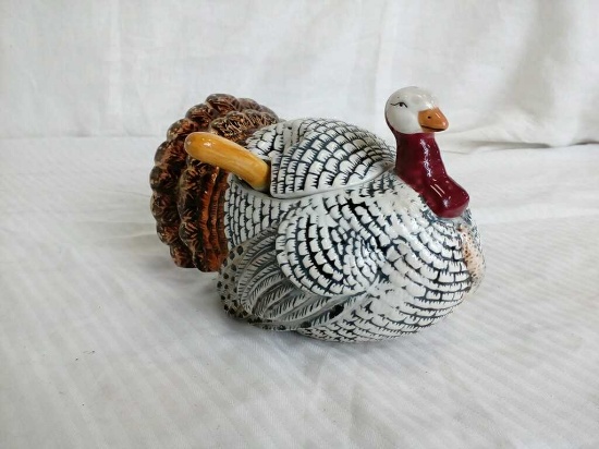 Ceramic  Turkey Gravy Boat with Spoon