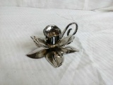 Silver Plate Flower Candle Stick Holder