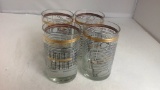 4 Bar Glasses with the Map of New Orleans