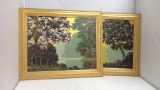 Lot of Two Textured Oil Paintings