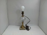 Antique Lamp with Brass, Marble and Glass