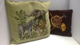 Vintage Needlepoint Pillows lot of 2