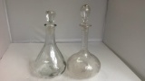 Lot of 2 GlassDecanters