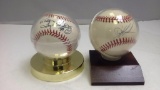 Two Autographed Baseballs in Holders