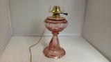 Vintage Pink Depression Glass Electric Oil Lamp