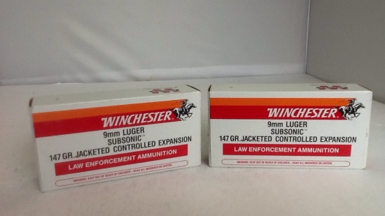 Winchester 9mm Luger Subsonic 2 boxes of 50