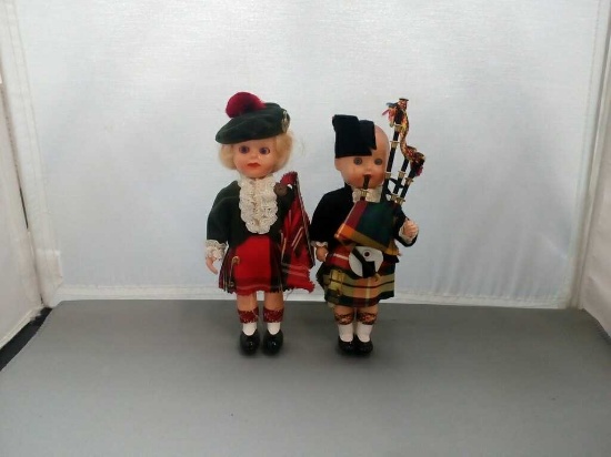 Vintage Pair of Scottish Dolls