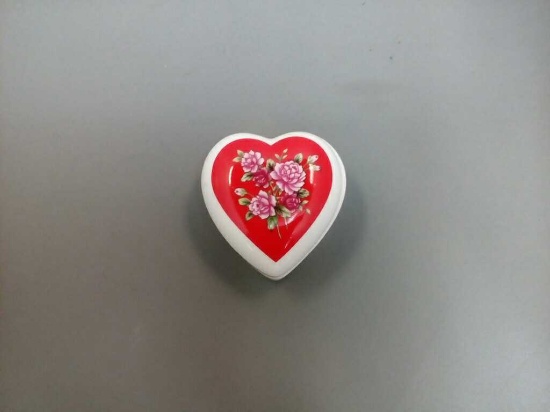 Lefton China Heart Shaped Trinket Box