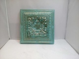 Teal Painted Tile Wall Hanger