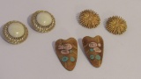 Vintage Clip on Earring Set of Three (3)