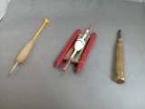 Vintage Wood Bobbers & 4 n1 Screwdriver