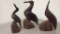 Set of 3 Wood Carved Bird Statues.