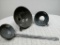 Lot of 3 Grey Granite Enamel Kitchen Gadgets