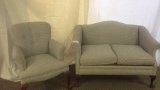 Upholstered Loveseat and Chair