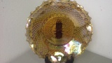 Marigold Carnival Glass Dish.