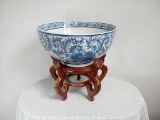 Large Blue and White Asian Bowl.