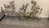 Antique Metal Leaf and Candle Wall Hanging