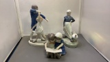 Set of 3 Roal Copenhagen Figurines.