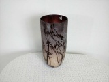 Art Glass Vase with Embossed Limb Pattern