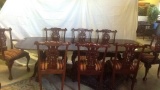 Carved Rounded Dinning Table and 8 Chairs