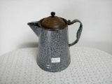 Grey Granite Enamel Coffee Pot.