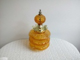 Amber Glass Shade with a Gold and Amber Fenial
