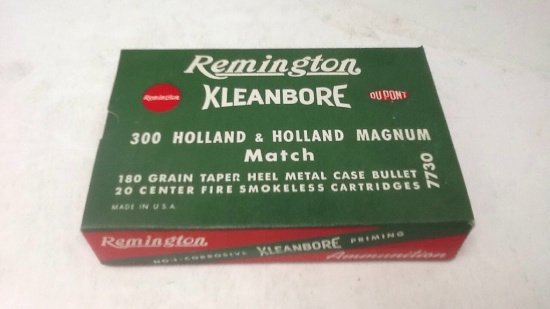 1 BOX OF VINTAGE REMINGTON 300 H&H MAG AMMO