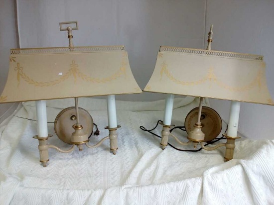 2 VINTAGE METAL SCONCES