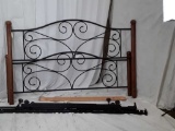 King Size Bed Metal and Wood