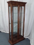 VINTAGE WOOD AND GLASS DISPLAY CABINET