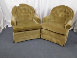 PAIR OF LIME GREEN ACCENT CHAIR