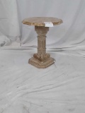 STONE ANCD PLASTER SIDE TABLE.